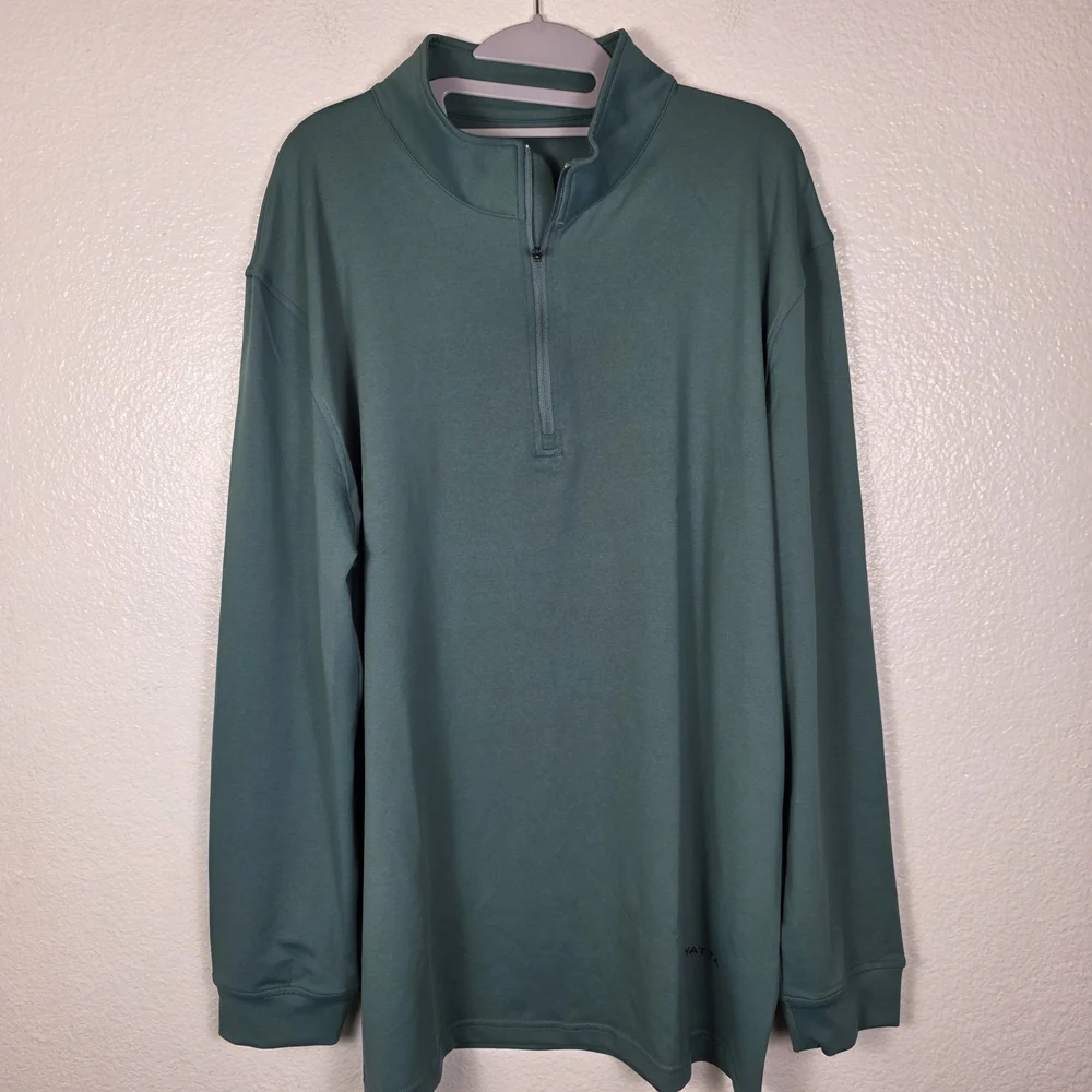 Yatta‎ Golf 1/4 Zip Long Sleeve Pullover Jacket Sage Green Men's XL